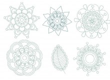 Stickserie - Flower Circle Line Art